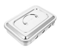 Didiseaon Scatola di sterilizzatore con coperchio sterilizzatore d'argento custodia vassoio di Acciaio inossidabile Silver