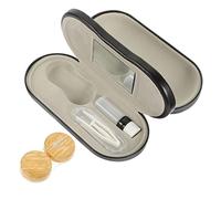 Didiseaon Scatola Per Occhiali in Pelle A Doppio Uso Grana Del Legno Portatile Antigraffio Organizer Per Occhiali