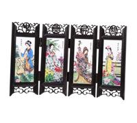 Didiseaon Schermo Divisorio Pieghevole in Stile Antico Cinese Quattro Grandi Bellezze Mini Paravento in Resina per Decorazione Casa Materiale Resistente Adatto come Oggetto di Scena o Regalo