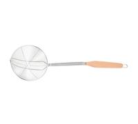 Didiseaon Schiumarola da Cucina Manico in Legno Ergonomico in Acciaio Inox Resistente al Calore, per Friggere e Scolare Verdure e Wonton in Famiglie e Ristoranti