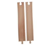 Didiseaon Set 2 Pezzi Binari Ferroviari in Legno Curvi Accessori per Espansione Ferroviaria Giocattolo Educativo per Compatibile Trenini in Legno per Costruzione Plastico Ferroviario