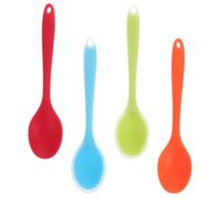 Didiseaon Set 4 Pezzi Cucchiai da Cucina in Silicone Antiaderenti Protezione Padella Design Unico per Mescolare e Servire in Cucina