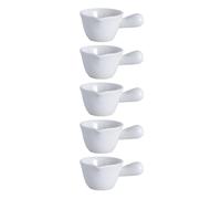 Didiseaon Set 5 Mini Pentolini per Latte in Ceramica Bianca 100ml, Pentole Pratiche per Dessert e Locali di Intrattenimento, Contenitori Semplici e Funzionali per Salsa e Latte