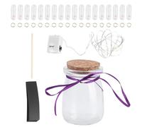 Didiseaon Set Capsule Messaggio D’Amore Bottiglia LED 52 Pezzi Capsule Nere Carta da Lettere Decorazione Romantica per San Compleanni e Feste Speciali Colore Casuale Colore Casuale