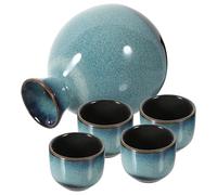Didiseaon Set Caraffa per Sakè in Ceramica Stile Giapponese Retrò Elegante | Superficie Opaca e Liscia, Bordo Delicato, Facile da Pulire, per Bevande Calde, Pranzi e Regalo Festivo Colore Casuale