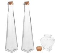 Didiseaon Set Cerimonia della Sabbia Matrimonio 3pezzi Bottiglie Vetro Piccole Tappo Sughero, Elegante Design Chic, per Rito Nuziale e Messaggio in Bottiglia