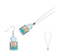 Didiseaon Set Collana e Orecchini Bottiglia dei Desideri Piccolo Ciondolo Pendente Luminoso al Buio, Gioielli Donna Decorazione da Appendere, Accessori da Viaggio e Souvenir Beach Style