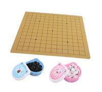 Didiseaon Set di Giochi Go per Bambini con Scacchiera Bifacciale 9x9 e 13x13, Pietre in Plastica Cartone Animato, Portatile e Leggero per Partita a Scacchi da Viaggio Educativo e Strategico