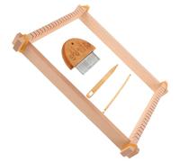 Didiseaon Set Strumenti per Tessitura a Mano 28X22Cm Uncinetto 4Mm Ago a Cruna Grande 145Cm e Pettine in Legno Kit per Arazzi Fai da Te e Maglieria Manuale Adatto per Principianti e