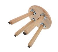 Didiseaon Sgabello Rotondo in Legno 1 Pezzo, Stile Vintage Beige | Piattaforma Stabile e Sicura, Finitura Liscia Lucidatura a Mano, per Soggiorno e Cucina, Supporto Decorativo