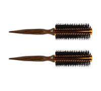 Didiseaon Spazzola per Chioma con Setole di Cinghiale Resistente al Calore, Set 2 Pezzi con Manico in Legno Ergonomico, Spazzole Rotonde per Styling Chioma Ricci da Viaggio
