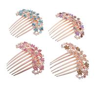 Didiseaon Spazzola Per Con Strass Unica Per Donna Set Di Pettini Laterali Con Spille Francesi Per Lo Styling Di Decorazioni Floreali
