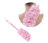 Didiseaon Spazzola Per Doccia a Manico Lungo Spugna Bagno Esfoliante Colorata, Palla Da Doccia in Garza Morbida Cordino, Accessorio Da Bagno Per Pelle Delicata e Pulizia Corpo Quotidiana Rosa