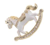 Didiseaon Spilla a Forma di Cavallo con Strass Vintage in Rame Massiccio, Spilla Retrò Compatta da Donna e Uomo per Abiti, Cappotti e Feste, Accessorio Decorativo Stile Europeo e Americano