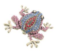 Didiseaon Spilla a Forma di Rana con Strass per Donna, Distintivo Animali Cartone Animato, Mini Decorazione Gioielli per Abbigliamento, Accessorio Leggero e Sicuro per Sciarpe e Scialli,