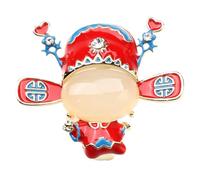 Didiseaon Spilla in Metallo Figurina Studioso Numero Uno Spilla per Donna Perno di Chiusura di Sicurezza Accessorio in Stile Cinese per Abiti Sciarpe e Cappelli Regalo Elegante e