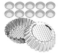 Didiseaon Stampi per Tartellette Uso Versatile in Acciaio Inossidabile 20 Pezzi, Mini Stampi per Muffin e Crostate, Facile Pulizia per Cucine Professionali e Pasticceria