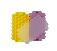 Didiseaon Stampo per Cubetti di Ghiaccio a Forma Esagonale in Silicone con 37 Cavità, 2 Pezzi con Coperchio Rimovibile, per Uso Domestico e Feste