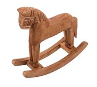 Didiseaon Statuina Cavallo a Dondolo in Legno Intagliato Decorazione da Tavolo Vintage per Casa e Ufficio Centrotavola Decorativo in Miniatura per Cameretta e Collezionisti