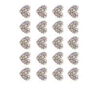 Didiseaon Strass a Forma di Cuore per Nail Art 3d, Set da 20 Pezzi in Lega Ultrasottile, Adesivi per Unghie Lucidi Decorazioni Fai da Te per Manicure e Trucco, per Feste e Serate