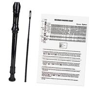 Didiseaon Strumento a Fiato Flauto a 8 Fori in Resina Abs con Asta Pulizia e Manuale, Flauto Tedesco Professionale per Principianti, Registratore Plastica Nero per Studenti e Uso Didattico