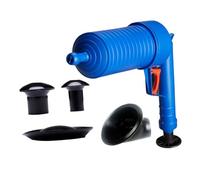 Didiseaon Sturalavandino a Pressione Manuale Blu 4 Ventose di Diverse Dimensioni e Valvola di Sicurezza Unica per Pulizia Tubi e Scarichi Bagno Cucina