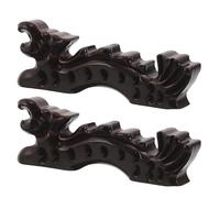 Didiseaon Supporto per Pennelli da Pittura in Legno Nero a Forma di Drago 2 Pezzi Portapennelli da Scrivania per Calligrafia e Acquerelli Accessorio Artistico Decorativo per Organizzazione