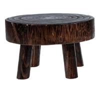 Didiseaon Supporto per Vasi in Legno Rotondo, Piccolo Sgabello | Colore Caffè, Bordi Lisci Lavorati Cura, per Vasi e Piccole Piante in Casa o Giardino