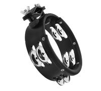 Didiseaon Tamburello Nero Tondo in Legno e Metallo Facile Montaggio e Prestazioni Migliorate per Set di Batteria e Strumenti a Percussione