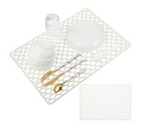 Didiseaon Tappetino in silicone per lavello da cucina in porcellana e scolapiatti resistente al calore e antiscivolo, lavabile a mano e in lavatrice, colore: beige