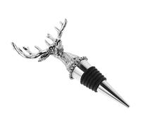 Didiseaon Tappo per Bottiglia Vino a Testa di Cervide, Lega Argento | Silicone e Gomma, Base Conica e Anelli, Stile Retrò per Serate Festive, un Pezzo