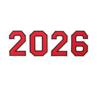Didiseaon Toppe da Stirare Numeri Ricamati 2026 Rosso, Set 4 Pezzi per Maglie Sportive Calcio e Basket, Patch Termoadesive per Abbigliamento Scolastico e Uniformi di Squadra