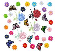 Didiseaon Toppe Fiore E Farfalla Ricamate 36 Pezzi In Tessuto Per Decorazioni Fai Da Te Su Abbigliamento E Accessori