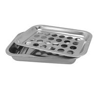 Didiseaon Vassoio Fori Acciaio Rettangolare Inox 24 per Comunione | Supporto per Coppe, Design Classico, Bordi Lisci e Struttura Robusta, per Cerimonie Religiose