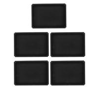 Didiseaon Vassoio Rettangolare per Sottovasi in Resina Nera Set da 5 Pezzi Piatto Drenante Antigoccia per Piante Bonsai e Fioriere Supporto Stabile per Giardino e Interni