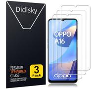 Didisky 3 Pezzi Pellicola Protettiva in Vetro Temperato per Oppo A16 / A16S / A54S, HD Vetro Temperato Membrana, Durezza 9H, Anti-Graffio, Facile Installare