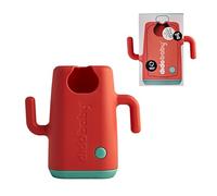 DIDOBABY - Didopoucher - Supporto DUE IN UNO per buste pappe e mattoncini succo - Maniglie ergonomiche - Coperchio a prova di bambino sicuro e pulito - Colore Corallo