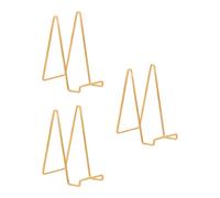 DIDUDIDU Cavalletto, supporto per piatti in Ferro, grande - supporto per piatti - Cavalletti per Tavolo - Espositori per Piatto Decorativo | Cornice Foto | Libri - Oro - 3 pezzi - 25 cm