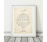 Didymus Co John Lennon - Imagine - Song Lyric Art Poster Stampa (senza cornice) - Dimensioni A4 A3 (cornice con montaggio)