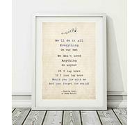 Didymus Co Snow Patrol - Chasing Cars (v.2) - Poster artistico canzone Lyric (UNFRAMED) - Taglie A4 A3 (A3)