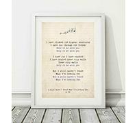 Didymus Co U2 - Poster con testo della canzone "I Still Haven't Found What I'm Looking For", senza cornice, formato A4, A3