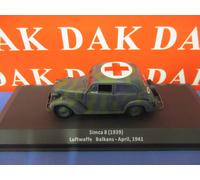 Die cast 1/43 Modellino Auto Simca 8 Croce Rossa Luftwaffe Balcani 1941