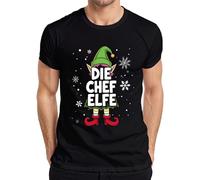 Die Chef Elfe - Maglietta da uomo con scritta "Selfe Natale", Nero , L