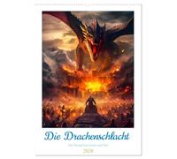 Die Drachenschlacht (Wandkalender 2026 DIN A2 hoch), CALVENDO Monatskalender: Eine Bilder Geschichte über Ritter, Drachen und die große Liebe.