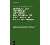 Die Einleitung in Das A.T. Und in Die Bibelsammlung Überhaupt (Copertina rigida)