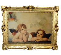 Die Engel der Sixtina Sixtinische Madonna Raffaels Raffaello 90 x 70 cm Antico Barocco Quadro da parete 70 x 90 cm Stampa artistica Stampa Religiosa