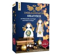 Die Engelmanufaktur - Kreativbox: Anleitung und Material für 2 Engel, u.a. Gipsbinde, Kupferdraht, Prägefolie, Holzständer, Goldband und Vorlagenbogen