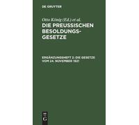 Die Gesetze Vom 24. November 1921 (Copertina rigida)