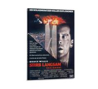 Die Hard Poster - Stampa artistica da parete su tela, motivo: thriller con poliziotto solitario che combatte i terroristi in un grattacielo, decorazione per la stanza, 40 x 60 cm