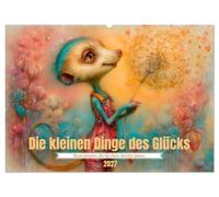 Die kleinen Dinge des Glücks (Wandkalender 2027 DIN A2 quer), CALVENDO Monatskalender: Erdmännchen in einer märchenhaften Welt